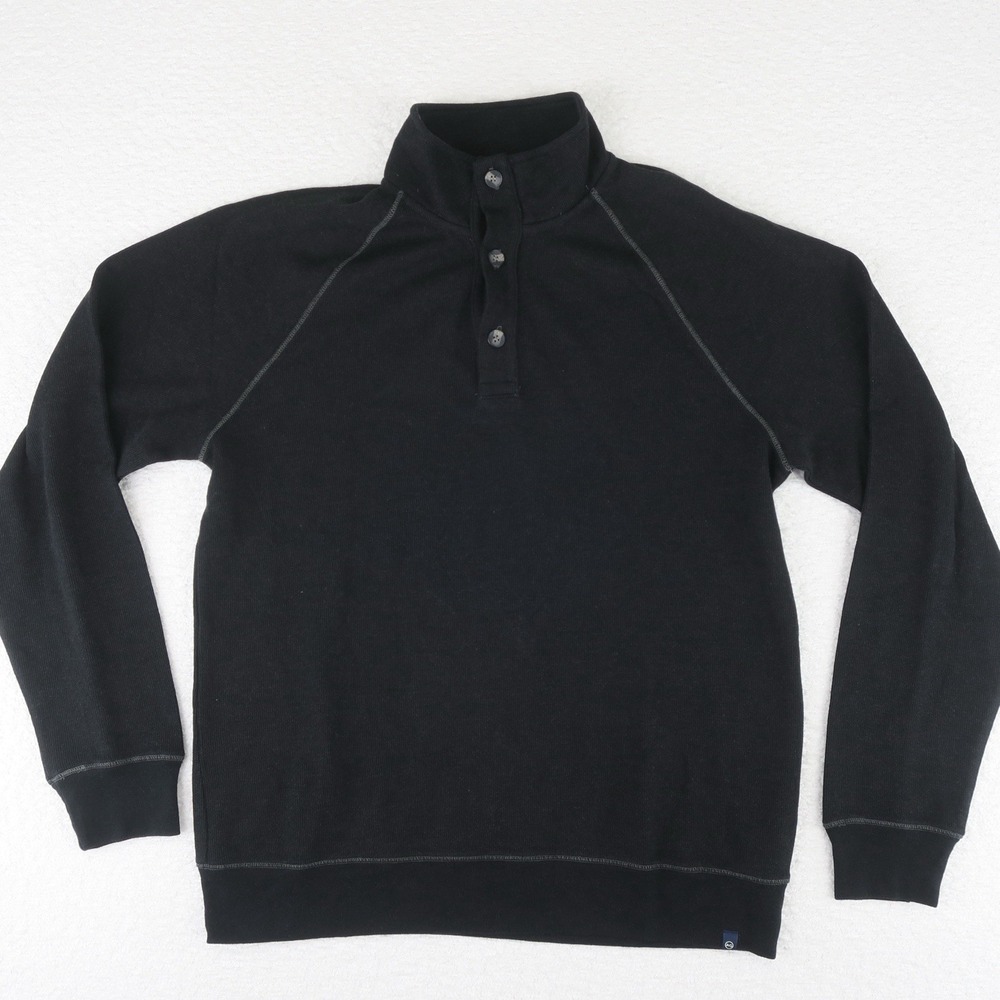 Adriano Goldschmied AG 1/4 Button Pullover Sweater Men's Medium Black